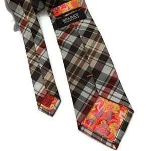 John Sparks paisley and plaid tie